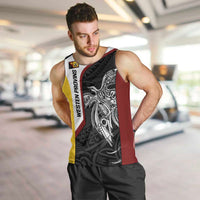 Personalised PNG Western Province Men Tank Top Bird of Paradise Tattoo Flag Motif - Polynesian Pride