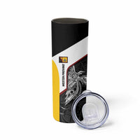 Personalised PNG Western Province Skinny Tumbler Bird of Paradise Tattoo Flag Motif - Polynesian Pride