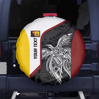 Personalised PNG Western Province Spare Tire Cover Bird of Paradise Tattoo Flag Motif - Polynesian Pride