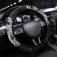 PNG Western Province Steering Wheel Cover Bird of Paradise Tattoo Flag Motif - Polynesian Pride