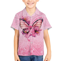 Faith Hope Love Butterfly Ribbon Personalised Kid Hawaiian Shirt LT9 Kid Pink - Polynesian Pride