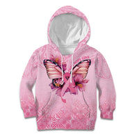 Faith Hope Love Butterfly Ribbon Personalised Kid Hoodie LT9 Hoodie Pink - Polynesian Pride