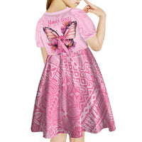 Faith Hope Love Butterfly Ribbon Personalised Kid Short Sleeve Dress