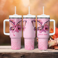 Faith Hope Love Butterfly Ribbon Personalised Tumbler With Handle LT9 - Polynesian Pride