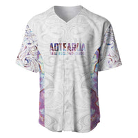 Custom New Zealand Aotearoa Baseball Jersey Pink Maori Paua Shell Indigenous - Polynesian Pride