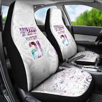 Custom New Zealand Aotearoa Car Seat Cover Pink Maori Paua Shell Indigenous - Polynesian Pride
