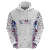 Custom New Zealand Aotearoa Hoodie Pink Maori Paua Shell Indigenous - Polynesian Pride