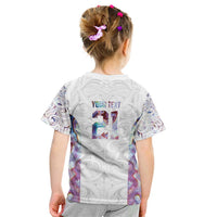 Custom New Zealand Aotearoa Kid T Shirt Pink Maori Paua Shell Indigenous - Polynesian Pride