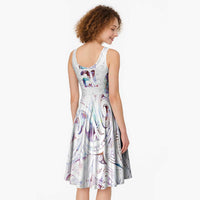 Custom New Zealand Aotearoa Midi Dress Pink Maori Paua Shell Indigenous - Polynesian Pride