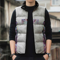 Custom New Zealand Aotearoa Sleeveless Puffer Jacket Pink Maori Paua Shell Indigenous - Polynesian Pride