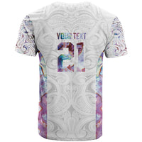 Custom New Zealand Aotearoa T Shirt Pink Maori Paua Shell Indigenous - Polynesian Pride