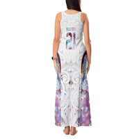 Custom New Zealand Aotearoa Tank Maxi Dress Pink Maori Paua Shell Indigenous - Polynesian Pride