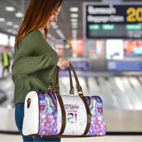 Custom New Zealand Aotearoa Travel Bag Pink Maori Paua Shell Indigenous - Polynesian Pride