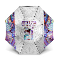 Custom New Zealand Aotearoa Umbrella Pink Maori Paua Shell Indigenous - Polynesian Pride