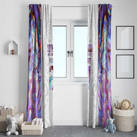 Custom New Zealand Aotearoa Window Curtain Pink Maori Paua Shell Indigenous - Polynesian Pride