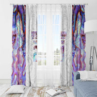 Custom New Zealand Aotearoa Window Curtain Pink Maori Paua Shell Indigenous - Polynesian Pride