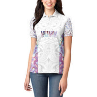Custom New Zealand Aotearoa Women Polo Shirt Pink Maori Paua Shell Indigenous - Polynesian Pride