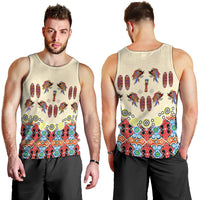 Papua Batik Motif Bird Of Paradise and Native Papuan Shield Men Tank Top LT9 - Polynesian Pride