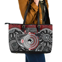 Aotearoa and Australia Leather Tote Bag New Zealand Honour The Treaty Ake!Ake!Ake! LT9 - Polynesian Pride