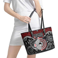 Aotearoa and Australia Leather Tote Bag New Zealand Honour The Treaty Ake!Ake!Ake! LT9 - Polynesian Pride