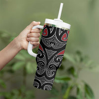 Koru Fern New Zealand Tumbler With Handle Maori Tribal Pattern