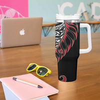 Koru Fern New Zealand Tumbler With Handle Maori Tribal Pattern