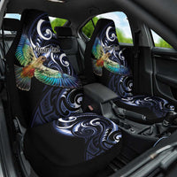 New Zealand Kea Bird Personalised Car Seat Cover Maori Tribal Koru Art LT9 One Size Blue - Polynesian Pride