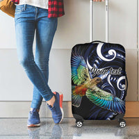 New Zealand Kea Bird Personalised Luggage Cover Maori Tribal Koru Art