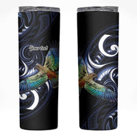 New Zealand Kea Bird Personalised Skinny Tumbler Maori Tribal Koru Art