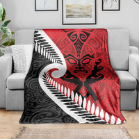 Silver Fern Koru Swirls with Maori Ta Moko Blanket