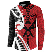 Silver Fern Koru Swirls with Maori Ta Moko Button Sweatshirt LT9 - Polynesian Pride