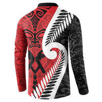 Silver Fern Koru Swirls with Maori Ta Moko Button Sweatshirt LT9 - Polynesian Pride
