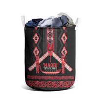 Toitu Te Tiriti Waitangi Laundry Basket Black Wharenui House LT9 - Polynesian Pride