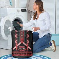 Toitu Te Tiriti Waitangi Laundry Basket Black Wharenui House LT9 - Polynesian Pride