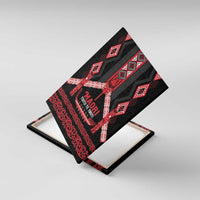 Toitu Te Tiriti Waitangi Canvas Wall Art Black Wharenui House LT9 With Frame Black - Polynesian Pride