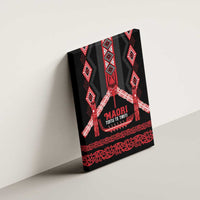 Toitu Te Tiriti Waitangi Canvas Wall Art Black Wharenui House LT9 - Polynesian Pride