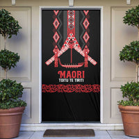 Toitu Te Tiriti Waitangi Door Cover Black Wharenui House LT9 Black - Polynesian Pride
