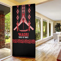 Toitu Te Tiriti Waitangi Door Cover Black Wharenui House LT9 - Polynesian Pride