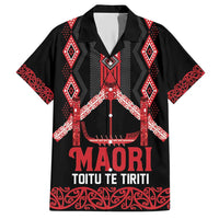 Toitu Te Tiriti Waitangi Family Matching Short Sleeve Bodycon Dress and Hawaiian Shirt Black Wharenui House - Polynesian Pride