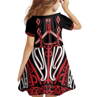 Toitu Te Tiriti Waitangi Family Matching Summer Maxi Dress and Hawaiian Shirt Black Wharenui House - Polynesian Pride