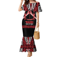 Toitu Te Tiriti Waitangi Mermaid Dress Black Wharenui House LT9 Women Black - Polynesian Pride