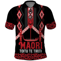 Toitu Te Tiriti Waitangi Polo Shirt Black Wharenui House - Polynesian Pride