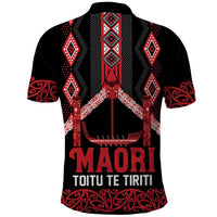 Toitu Te Tiriti Waitangi Polo Shirt Black Wharenui House - Polynesian Pride