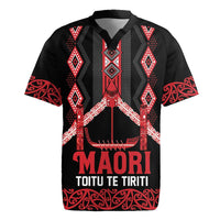 Toitu Te Tiriti Waitangi Rugby Jersey Black Wharenui House LT9 Black - Polynesian Pride