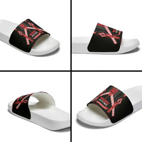 Toitu Te Tiriti Waitangi Slide Sandals Black Wharenui House LT9 - Polynesian Pride