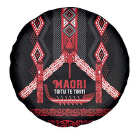 Toitu Te Tiriti Waitangi Spare Tire Cover Black Wharenui House LT9 - Polynesian Pride