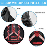 Toitu Te Tiriti Waitangi Spare Tire Cover Black Wharenui House LT9 - Polynesian Pride