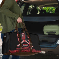 Toitu Te Tiriti Waitangi Travel Bag Black Wharenui House LT9 - Polynesian Pride