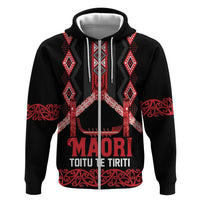 Toitu Te Tiriti Waitangi Zip Hoodie Black Wharenui House - Polynesian Pride