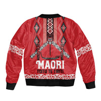 Toitu Te Tiriti Waitangi Bomber Jacket Red Wharenui House LT9 - Polynesian Pride